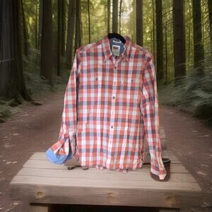 EUC Levis Slim Fit Red White And Blue Checkered Button Up Sz L